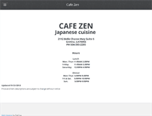 Tablet Screenshot of cafezenmenu.com